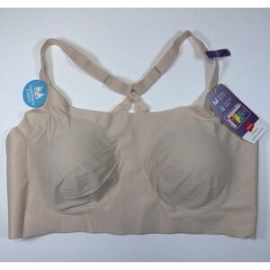 Hanes Womens Ultimate Ultra Light Comfort Racerback Bra DHHU43 Tan 2XL NEW